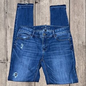 WHITE HOUSE BLACK MARKET THE SKINNY ANKLE JEANS, SIZE 2
